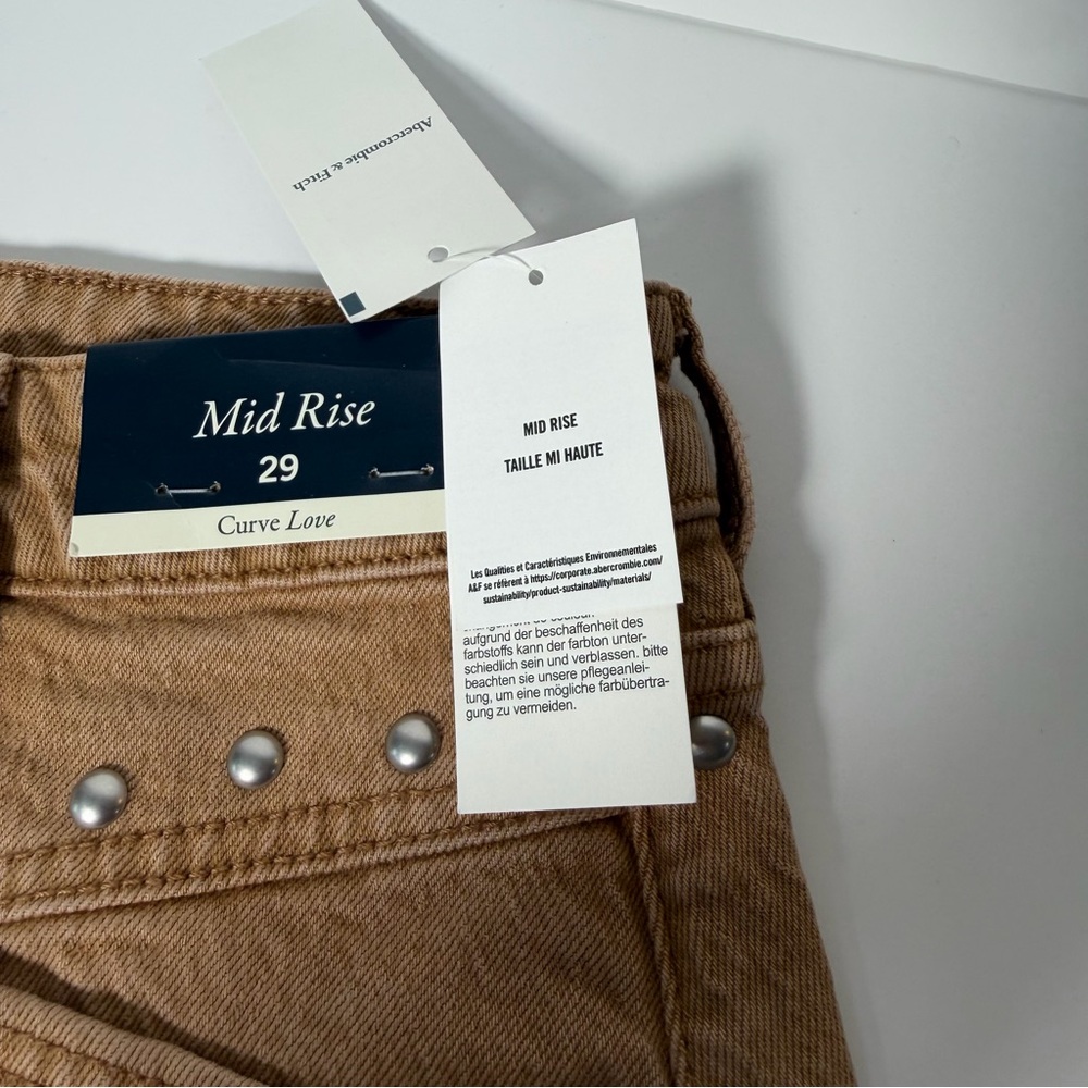 Abercrombie & Fitch Curve Love Tan Studded Mini Skirt - Picture 10 of 16